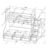 Двоярусне ліжко Вроцлав Fmebel