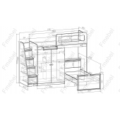 Двухъярусная кровать Огайо Fmebel 80x190