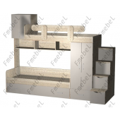 Двухъярусная кровать с дополнительным спальным местом Фарго Fmebel 80x190
