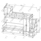 Двоярусне ліжко з додатковим спальним місцем Фарго Fmebel 80x190