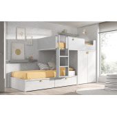 Двухъярусная кровать со шкафом Акапулько Fmebel 90x200