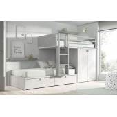 Двухъярусная кровать со шкафом Акапулько Fmebel 90x200