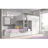 Двухъярусная кровать со шкафом Акапулько Fmebel 90x200