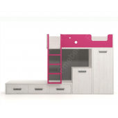 Двухъярусная кровать со шкафом и столом Ла-Пас Fmebel 90x200