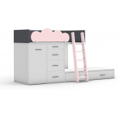 Двухъярусная кровать со шкафом Мехико Fmebel 90x200