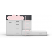 Двухъярусная кровать со шкафом Мехико Fmebel 90x200