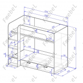 Двухъярусная кровать Венесуэла Fmebel 90x200