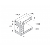 Двоярусне ліжко Ефіопія Fmebel 90x200