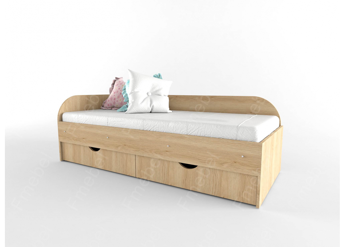Ліжко з боковою стінкою без ящиків НІТ 80x190 Fmebel