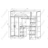 Кровать-чердак Барселона Fmebel 80х190