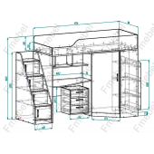 Ліжко-горище Лос-Анджелес Fmebel 80х190