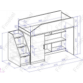 Кровать-чердак Неаполь Fmebel 80х180