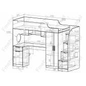 Кровать-чердак со столом Инсбрук Fmebel