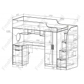 Ліжко-горище зі столом Інсбрук Fmebel