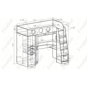 Кровать-чердак со столом Ванкувер Fmebel
