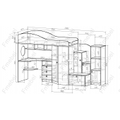 Кровать-чердак со столом Оттава Fmebel
