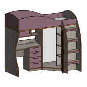 Кровать-чердак со столом Рейкьявик Fmebel