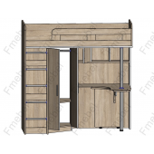 Кровать-чердак со столом Сан-Диего Fmebel 80x180