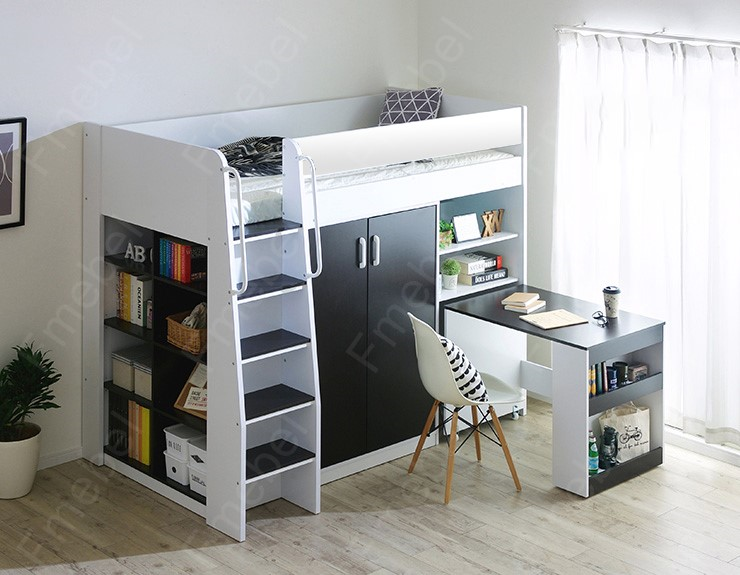 Кровать-чердак со столом Дакота Fmebel 80х190