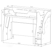 Кровать-чердак со столом Миннесота Fmebel 80x200