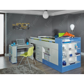 Кровать-чердак со столом Юта Fmebel 80х190