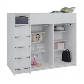 Кровать-чердак со шкафом Вермонт Fmebel 90x200