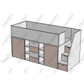 Кровать-чердак со шкафом Висконсин Fmebel 90x200