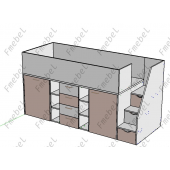 Ліжко-горище з шафою Вісконсін Fmebel 90x200