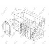 Кровать-чердак со шкафом Висконсин Fmebel 90x200
