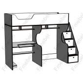 Кровать-чердак с местом под диван Кентукки Fmebel 80x200