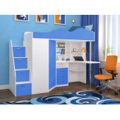 Кровать-чердак со столом Алабама Fmebel 80x190