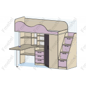 Ліжко-горище зі столом Алабама Fmebel 80x190