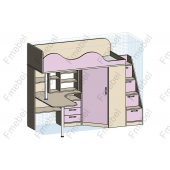 Ліжко-горище зі столом Алабама Fmebel 80x190