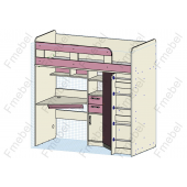 Кровать-чердак со столом Верона Fmebel 80x190