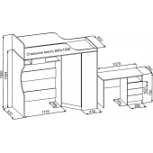 Кровать-чердак со столом Гринвилл Fmebel 80x190 