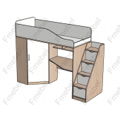 Ліжко-горище зі столом Мідленд Fmebel 80x190