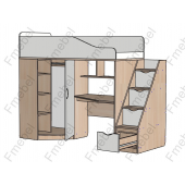 Ліжко-горище зі столом Мідленд Fmebel 80x190