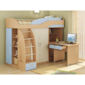 Кровать-чердак со столом Истон Fmebel 80x200