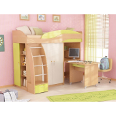Кровать-чердак со столом Истон Fmebel 80x200