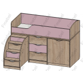 Кровать-чердак со столом Конкорд Fmebel 70x160