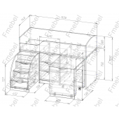 Кровать-чердак со столом Конкорд Fmebel 70x160