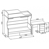 Ліжко-горище зі столом Дейтон Fmebel 80x190