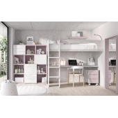 Кровать-чердак со столом Касабланка Fmebel 90x200