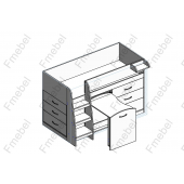 Ліжко-горище зі столом Аляска-2 Fmebel 80х190