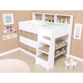 Кровать-чердак со шкафом Иллинойс Fmebel 80x190