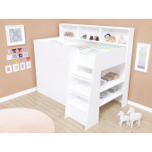 Кровать-чердак со шкафом Иллинойс Fmebel 80x190