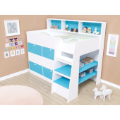 Кровать-чердак со шкафом Иллинойс Fmebel 80x190