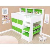 Кровать-чердак со шкафом Иллинойс Fmebel 80x190