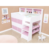 Кровать-чердак со шкафом Иллинойс Fmebel 80x190