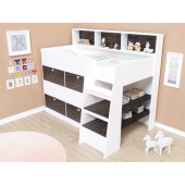 Кровать-чердак со шкафом Иллинойс Fmebel 80x190